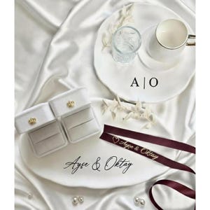 Personalized Söz Tepsi | Nişan Plate with Names | Kiz isteme| Nikkah Ring Tray