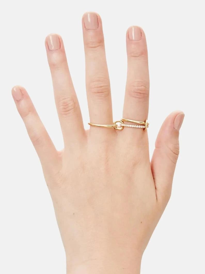 Gold Ring Set Eternity Statement Ring