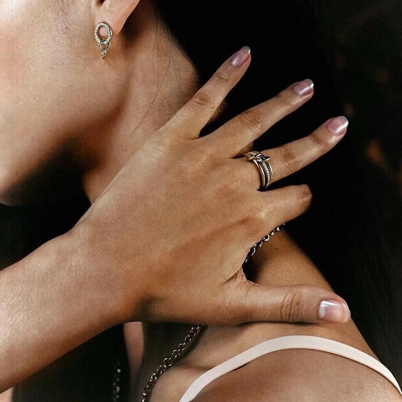 14K Solid Gold Stack Ring