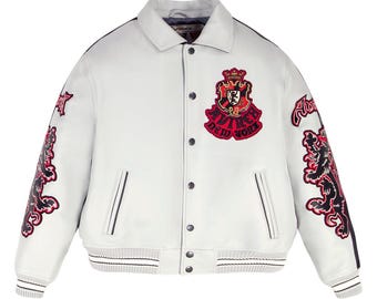 Avirex Two Tone Goth Varsity Leather Jacket