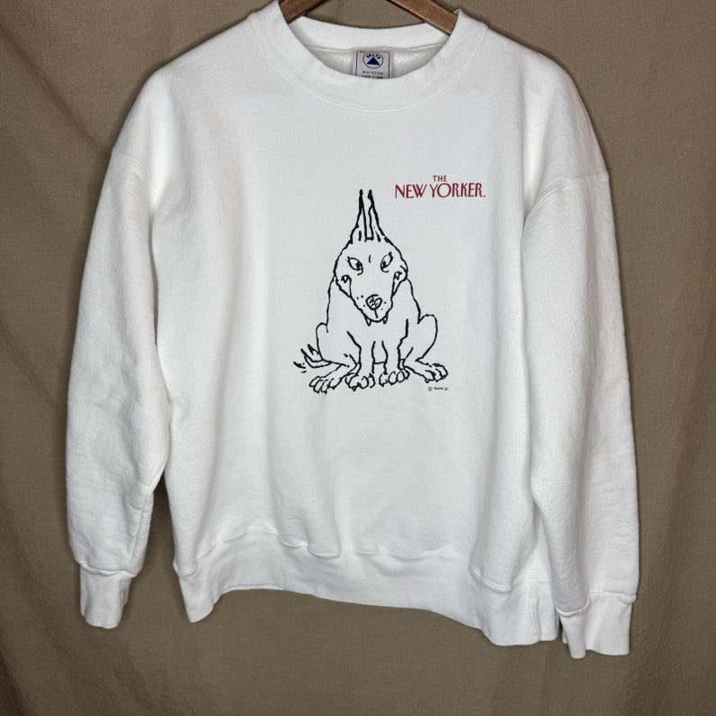 Vintage 80's 90's The New Yorker Magazine Dog Crewneck Sweatshirt Size XL image 1