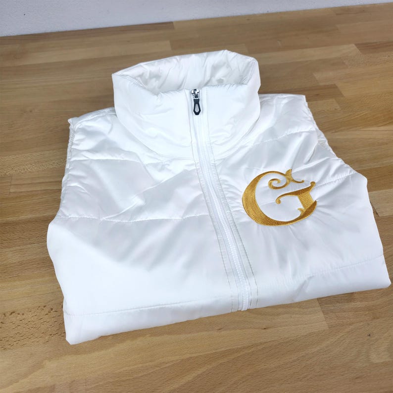 Custom Embroidered Women's Puffer Vest, Personalized Name Lightweight ...