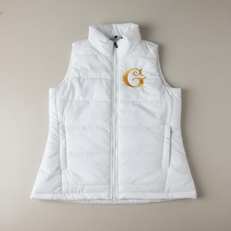 Custom Embroidered Women's Puffer Vest, Personalized Name Lightweight ...