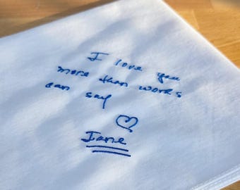 Personalized Handwriting Embroidered Handkerchief