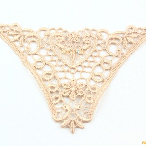 30 Pieces Flower Lace Applique Beige Terylene Embroidered Lace Patch 6.5x9cm (LACE186)
