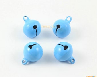 10Pcs 14mm Blue Bells Jingle Bells Christmas Bells Pet Bells (Bell108)