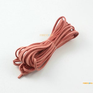 5 Yards 3mm Flat Faux Suede Leather Cord Bracelet Cord Necklace Cord Peach Pink Cord (LPS026)