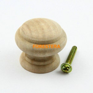 1Pcs Unfinished Wood Knob Wooden Dresser Handle Drawer Knob Pull Cabinet Cupboard Handle Knob 33x29mm (WKN9)