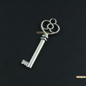 10Pcs Antique Silver Key Charm Key Pendant 62x28mm (PND1615)
