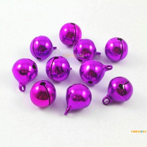 30Pcs 14mm Purple Bells Jingle Bells Christmas Bells Pet Bells (Bell110)