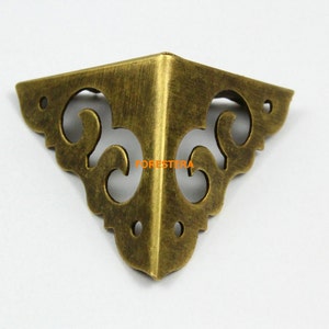 4 unids de latón antiguo joyería caja esquina decoración esquina protección 30mm (BOXC24)