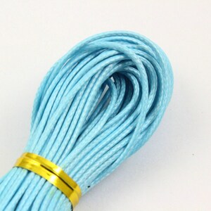 10 Yards 1mm Light Blue Wax Cord Korea Polyester Cord Poly Bracelet Thread Cord (LAXIAN15)