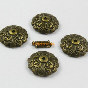 100Pcs 15mm Antique Brass Round Nail Pads Upholstery Tacks Nails TN32 image 3