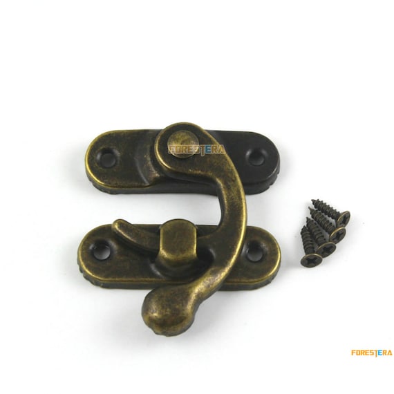Laiton Antique boîte en bois de verrouillage Hasp W vis Boîte à bijoux valise DECOR Hasp Lock