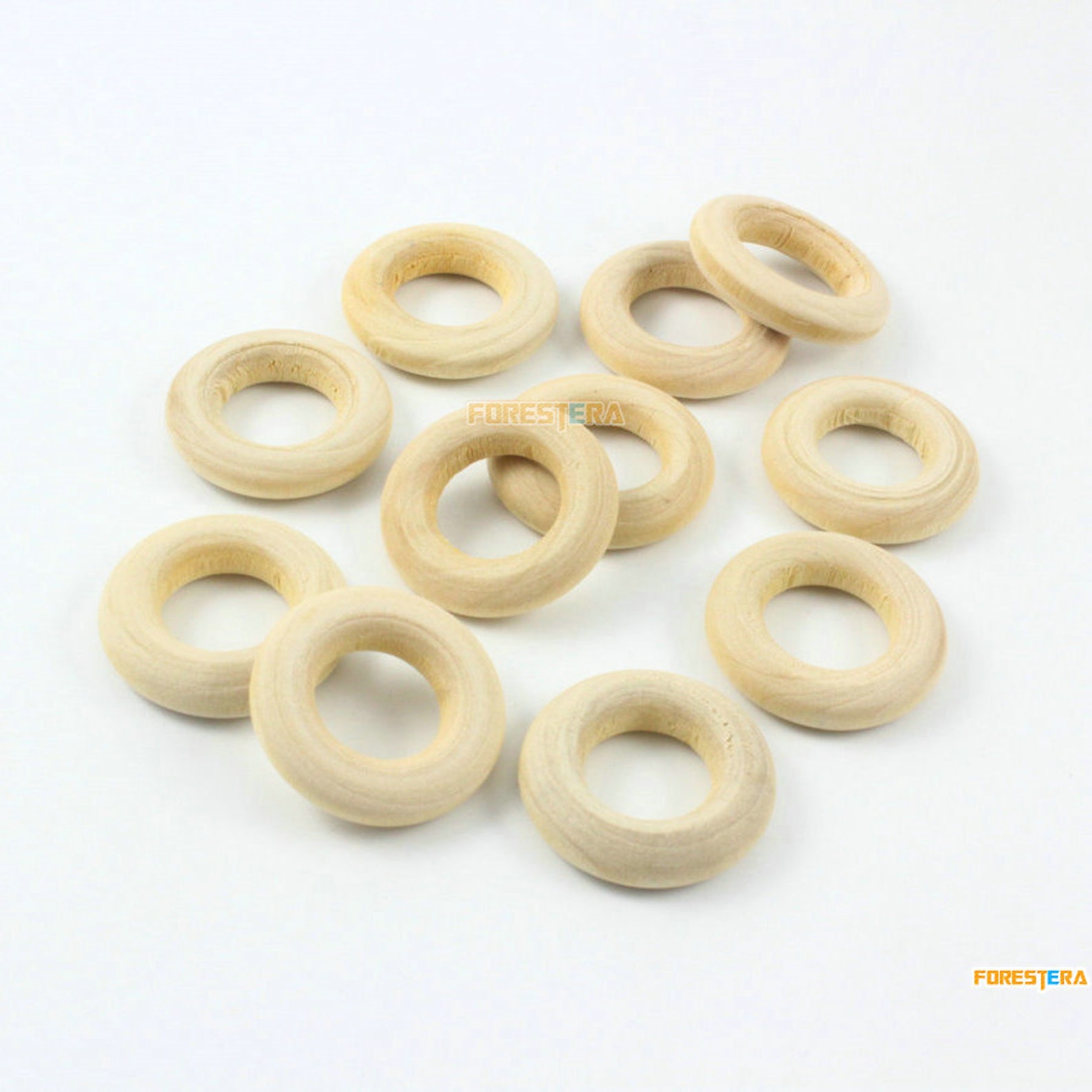 50pcs Unfinished Wood Ring Natural Wooden Rings Wood Beads Etsy