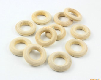 50Pcs Unfinished Wood Ring Natural Wooden Rings Wood Beads 25mm (MQ03)