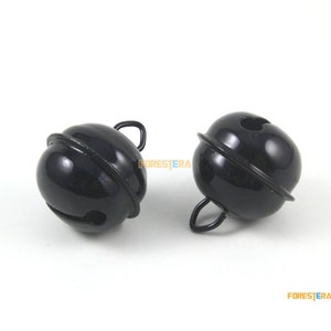 10Pcs 2.2CM (0.87inch) Black Bells Jingle Bells Christmas Bells Pet Bells (Bell74)