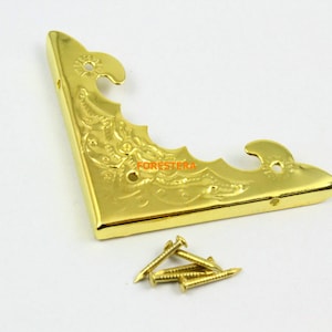 4 unids oro joyería caja esquina decoración esquina protección de esquina 39 mm (BOXC31)
