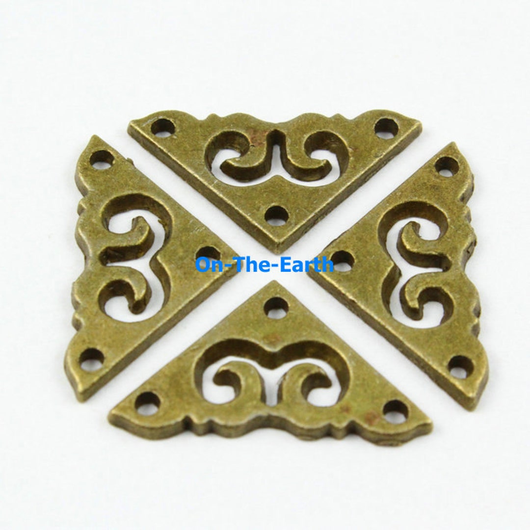 8pcs Antique Brass Jewelry Box Corner Decoration Corner Etsy