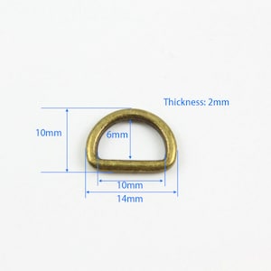 20 Pieces 10mm Antique Brass Color Welded Metal D Ring For Purse Bag Handbag (B-G5009)