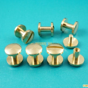 10*7mm Solid Brass Rivet Chicago Screw for Leather Craft Belt Wallet / Cambered Head (RB10X7)