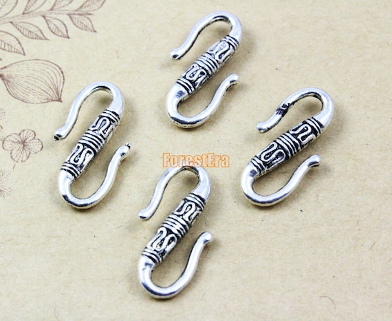 50pcs Antique Silver Chain Link Hook S Hook Chain Connector
