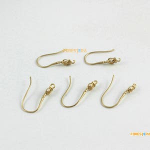 10Pcs Honed Gold Ear Hook Ear Wire Crown Ear Hook 21x11mm (EG10)