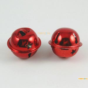 10Pcs 30mm Red Bells Jingle Bells Christmas Bells Pet Bells (Bell02)