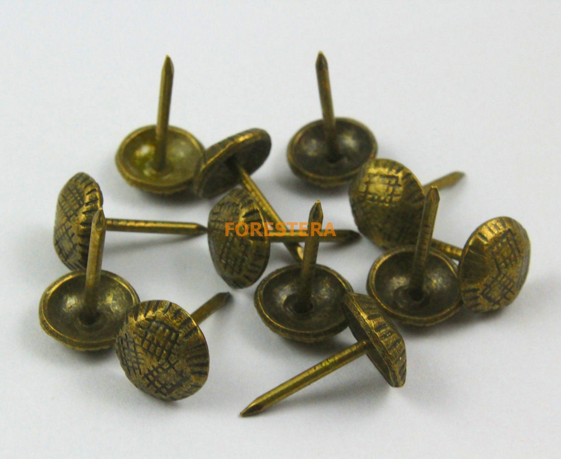 100pcs 10mm Antique Brass Stripe Upholstery Tacks Nails TN16 Etsy