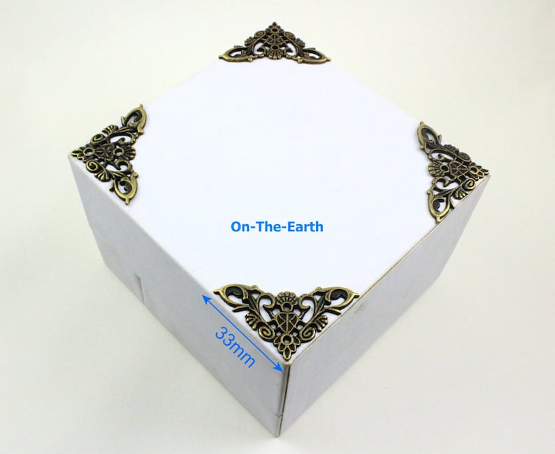 4pcs Antique Brass Jewelry Box Corner Decoration Corner Etsy