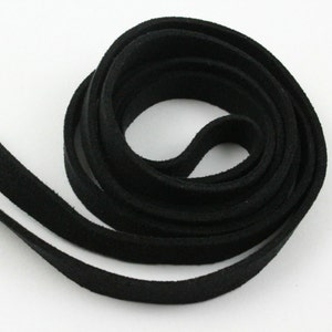 5 Pcs Black Imitation Leather Belt 8mm width / 1.5mm Thickness / 100cm long (CORD04)