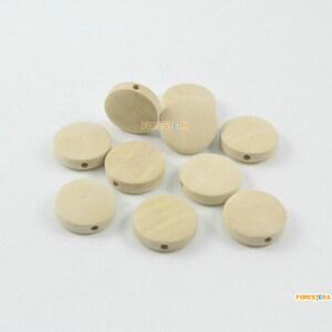 50Pcs Unfinished Wood Discs Flat Round Wood Beads Natural Wooden Beads 15mm (MP13)