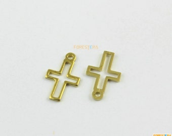 ㉔ラウンドクロスペンダント 真鍮 真鍮クロスチャームクロスペンダント 13 x 8 mm 50個 (PND1445) - Etsy