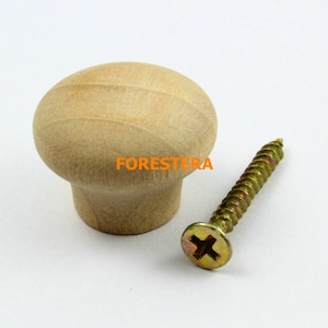 1Pcs Unfinished Wood Knob Wooden Dresser Handle Drawer Knob Pull Cabinet Cupboard Handle Knob 24x19mm (WKN4)