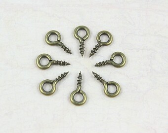 500 unids 4x9mm ojo tornillo de latón antiguo tornillo de latón fijaciones de ojos (PND222)
