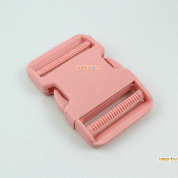 2 Pieces 50mm Peach Pink Plastic Side Quick Release Buckle Clip for Backpack Bag (SLCK50-7)