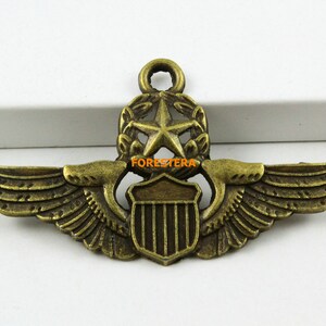 10Pcs Antique Brass medal Charm medal Pendant 47x29mm (PND695)