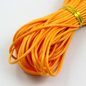10 Yards 1mm Orange Yellow Wax Cord Korea Polyester Cord Poly Bracelet ...