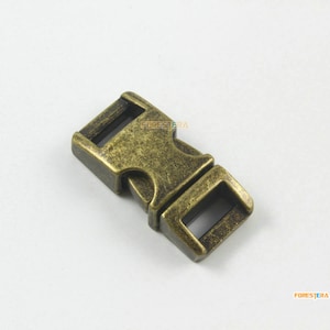 2 Pieces 10mm Antique Brass Metal Side Quick Release Buckle Clip for Backpack Bag (HJCK10-8)
