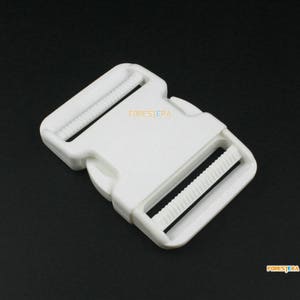 2 Pieces 50mm White Plastic Side Quick Release Buckle Clip for Backpack Bag (SLCK50-1)
