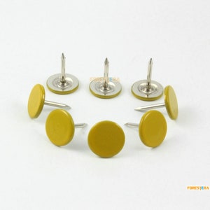 50Pcs Yellow Flat Upholstery Tacks Nails Yellow Tacks 11x13mm (TN96)