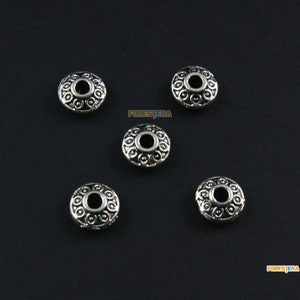 100Pcs Antique Silver Bead Spacer Round Bead Spacer For Jewerly 6.5x3mm (PND1378)