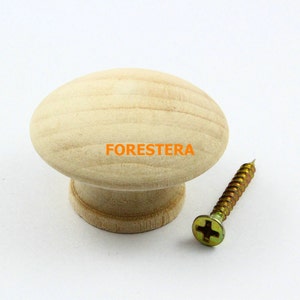 1Pcs Unfinished Wood Knob Wooden Dresser Handle Drawer Knob Pull Cabinet Cupboard Handle Knob 38x24mm (WKN28)