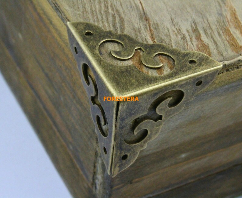 4pcs Antique Brass Jewelry Box Corner Decoration Corner Etsy