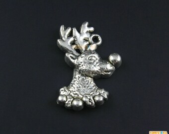 20Pcs Antique Silver Deer Charm Deer Pendant 28x19mm (PND1273)