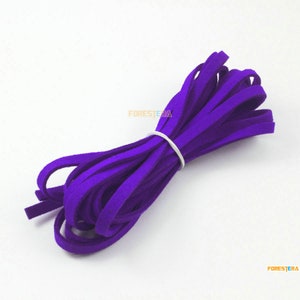3 Yards 5mm Flat Faux Suede Leather Cord Bracelet Cord Necklace Cord Blue Cord (LPS41)