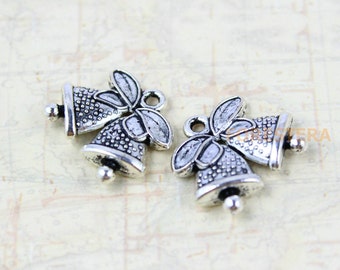 20Pcs Antique Silver bell Charm bell Pendant 17x15mm (PND183)