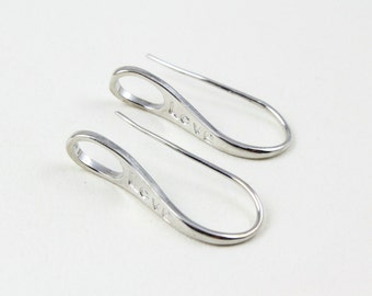 10Pcs Silver Ear Hook Ear Wire Love Ear Hook 27mm (EG02)