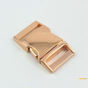 2 Pieces 25mm Rose Gold Metal Side Quick Release Buckle Clip for Backpack Bag (HJCK25-3)