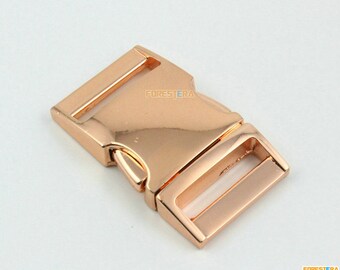 2 Pieces 25mm Rose Gold Metal Side Quick Release Buckle Clip for Backpack Bag (HJCK25-3)